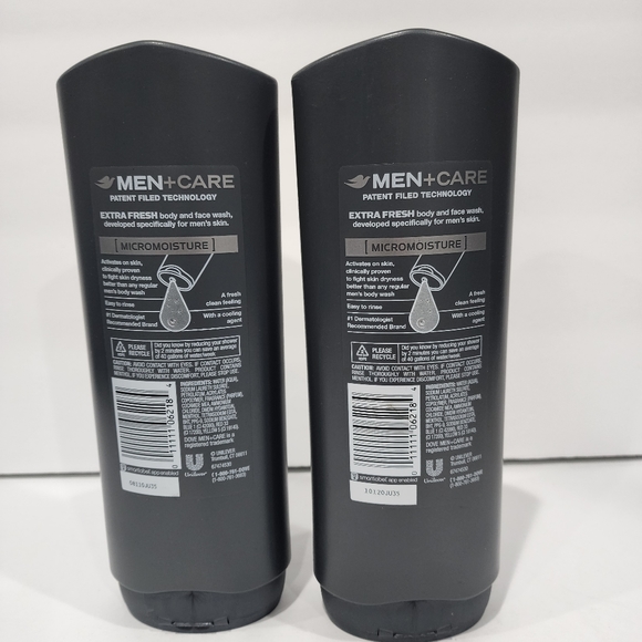 Dove Men+Care Body Wash Extra Fresh 18 oz, 2 Count - Picture 2 of 2
